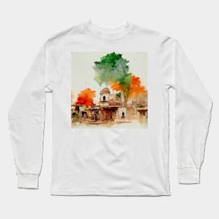 India watercolor Long Sleeve T-Shirt